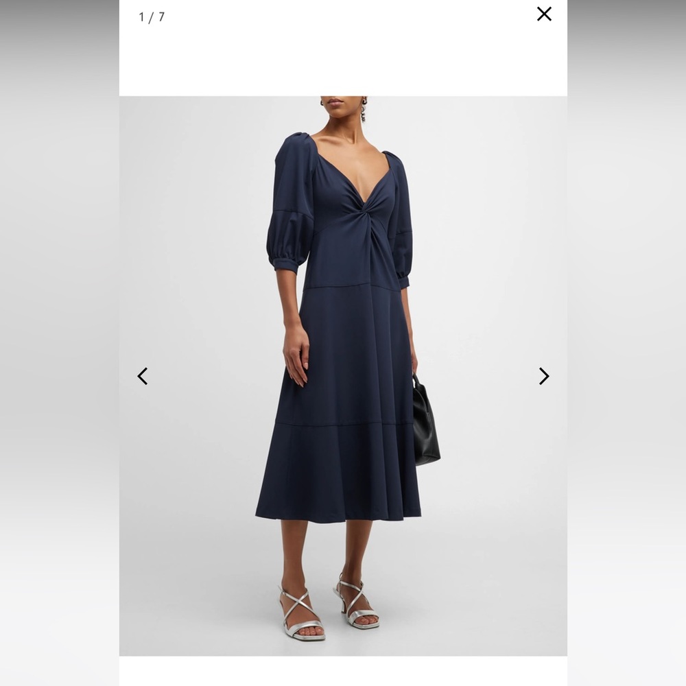 Cinq A Sept
Kristina V-Neck Twisted-Front Midi Silk Dress